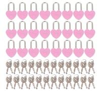 KICHOUSE Lot de 24 Mini-cadenas de Cœur en Alliage avec Clés, Style Vintage, Facile à Transporter, pour Journaux Intimes et Boîtes à Bijoux