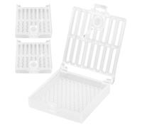 KICHOUSE Lot de 3 boîtes d'élevage d'abeilles : cages à reines rondes en plastique pour l'isolement des cellules, outils et fournitures de jardinage extérieur.