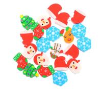 KICHOUSE Lot de 3 Gommes de Noël Transparentes de Boule 20-25 Pièces Gommes pour Bas de Noël Papeterie Scolaire Présents Garçon et Filles Accessoires Festifs pour Décoration et Usage