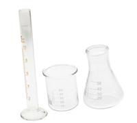 KICHOUSE Lot De 3 Outils De Laboratoire Scientifique Verre 50ml Pour Mesures Précises En Chimie Et Expériences Éducatives