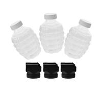KICHOUSE Lot de 3 Sets de Bouteilles en Plastique Transparent pour Billes de Jeu avec Adaptateur 02 Bouchons Étanches Flacons de Stockage D’Échantillons Recharge Pratique pour Jeux de