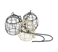 KICHOUSE Lot de 3 Supports vides pour matériaux de Nidification d'oiseaux : Cage Suspendue en Fer pour l'extérieur - Station de Nidification extérieure Rechargeable pour Construire Un nid
