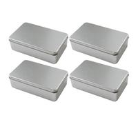 KICHOUSE Lot de 4 Boîtes en Fer Blanc 18X11 CM Boîtes de Rangement de Bonbons et Contenants à Biscuits Couvercle Givré Étanches pour Conservation Alimentaire et Usage Voyage