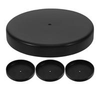 KICHOUSE Lot de 4 bouchons de rechange en plastique pour colonne à bière : couvercle rond étanche de 9,3 cm (3,67 pouces) pour fût de bar - Couvercle noir rond hermétique pour tireuses à bière