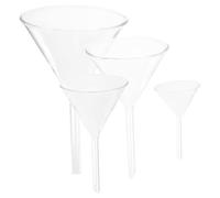KICHOUSE Lot de 4 Entonnoirs de Filtration en Verre Borosilicaté Manches Courts Diamètres 40 60 75 90 MM Entonnoirs Scientifiques Légers pour Expériences de Laboratoire en Chimie et