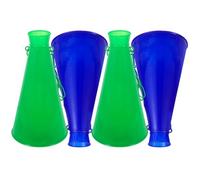 KICHOUSE Lot de 4 Mégaphones D'encouragement en Plastique Léger 2 Bleus 2 Verts pour Supporters, Instruments Bruyants pour Événements Sportifs et Animations Festives