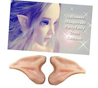 KICHOUSE Lot de 4 Oreilles d'Elfe en Latex Prothèses Cosplay Réalistes pour Garçon et Filles et Adultes Accessoires pour Halloween Noël et Déguisements Taille Unique