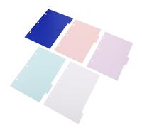 KICHOUSE Lot de 5 Intercalaires pour Classeur A5 3 Trous en Plastique Robuste, Onglets Colorés Inscriptibles, Séparateurs de Dossiers pour Organisation Bureaux et Études