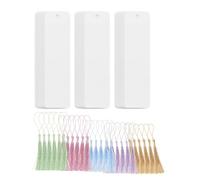 KICHOUSE Lot de 50 sets de Marque-Pages Transparents en Acrylique Vierge avec Pompons Colorés Légers et Personnalisables pour Loisirs Créatifs Présents DIY Lecture à Domicile Bureau et