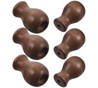 KICHOUSE Lot de 6 Boutons de Cordon en Bois Marron pour Stores et Rideaux Accessoires de Quincaillerie Fenêtre Supports de Tirage Décoratifs et Fonctionnels