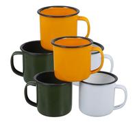 KICHOUSE Lot de 6 Tasses Vintage Émaillées Rouges 6 Cm, Multifonctionnelles et Faciles à Ranger, Maison Bureau Couleur Aléatoire