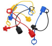 KICHOUSE Lot de 8 Capuchons Anti-poussière Hydrauliques en Plastique pour Raccords Rapides Iso7241a 3/8, Multi-couleurs pour Protection Industrielle et Maintenance