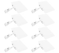 KICHOUSE Lot de 8 set de Porte-Étiquettes Rotatifs A6 en PVC Étanche avec Pince de 11 CM Porte-Étiquette Effaçable pour Affichage de Prix en Supermarché et Commerce de Détail