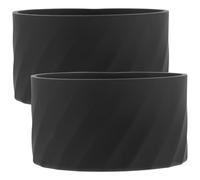 KICHOUSE Manchons en Silicone Antidérapants Lot de 2 pour Bouteilles Isothermes, Base Ronde Isolante et Étanche, Accessoires pour Randonnée et Sport en Plein Air, Noir Souple, Protection