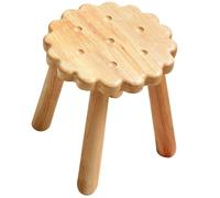 KICHOUSE Marchepied Design Chic et Fonctionnel en Bois pour Garçon et Filles Forme Biscuit, Solide et Résistant, Tabouret Élégant pour Salon Bureau