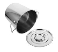 KICHOUSE Marmite en Acier Inoxydable 201 Épaisseur 3 Mm Ø25 X H25 Cm avec Couvercle et Double Poignée, Casserole à Soupe Multifonctionnelle Petite Marmite pour Cuisson Homard, la Cuisine