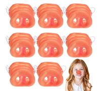 KICHOUSE Masque de Nez de Cochon Drôle en Plastique avec Élastique, Lot de 8pcs Portable et Facile à Porter pour Fête Halloween et Séance Photo