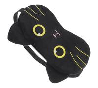 KICHOUSE Masque de Sommeil Cache-œil Pratique en Tissu Noir Design Créatif, Confortable à Porter, pour Voyager et Conférences