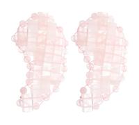 KICHOUSE Masque Yeux en Jade Forme Lune 2 Pièces pour Sommeil et Relaxation, Patch Oculaire Apaisant en Pierre de Rose, Masque de Sommeil Confortable et Frais