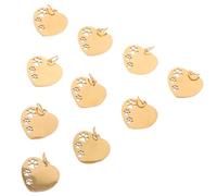 KICHOUSE Médaille Identification Chien en Acier Inoxydable Or Cœur Creux, Pack de 10 Pièces, Gravure Personnalisée, pour Usage Quotidien et Événements Spéciaux