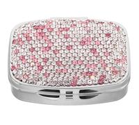 KICHOUSE Mini Pilulier Compact en Métal avec Décoration Élégante, Étui à Vitamines de Voyage Facile à Transporter avec Plusieurs Compartiments, Organisateur de Pilules Portable pour Usage