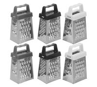 KICHOUSE Mini Râpe à Fromage 6 Pièces en Acier Inoxydable 3 Couleurs Râpe Multifonction 4 Faces pour Ail Légumes et Épices Outil la Cuisine Portable pour Maison et Voyage