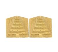 KICHOUSE Modèle de Pyramide Rétro en Résine Or, Ornement Pyramidal de Bureau 2 Pièces, Décoration Artistique et Accessoire Photo pour Maison