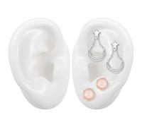 KICHOUSE Modèle Oreille Silicone Blanc Réaliste pour Pratique Piercing Boucles D'oreilles Structure Interne Visible, pour Vitrines et Formation Professionnelle