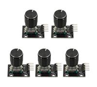 KICHOUSE Modules Encodeur Rotatif à 360 Degrés Résistant à L'usure Lot de 5 avec Bouton Noir pour Contrôle Moteur Pas à Pas et Dispositifs D'entrée Ordinateur