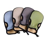 KICHOUSE Moufles Exfoliants de Bain 4pcs en Grain Végétal 250d, Gommage Corps et Élimination de L'excès D'huile, Unisexes pour Hommes et Femmes Couleur Aléatoire