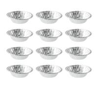 KICHOUSE Moule à Tartelettes aux Œufs Set de Pièces Antiadhésif et Facile à Démouler Jetable en Feuille D'aluminium Argentée, Lot de 500 pour Cérémonies et Mini Gâteaux