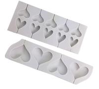 KICHOUSE Moule Silicone pour Chocolat 2pcs, Forme Cœur Blanc, Usage Domestique pour Fabrication de Bonbons et Gelées, Silicone Solide