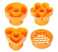 KICHOUSE Moules à Beignets Formes Créatives Cœur, Fleur, Rond et Ananas Ensemble de 4 en Plastique Réutilisables Ustensiles de Faciles pour Pâtisserie