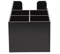 KICHOUSE Organisateur de Bar à Café en Acrylique Noir 5 Compartiments, Support de Rangement Solide pour Tasses, Pailles et Sachets, pour Cafés et Comptoirs