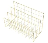 KICHOUSE Organisateur de Bureau Trieuse de Lettres Robuste et Polyvalente en Fer Doré avec 3 Compartiments pour Bureau et Maison