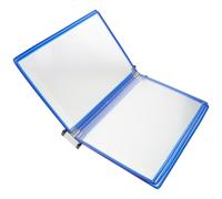 KICHOUSE Organiseur de Dossiers Suspendus Mural A4 5 Panneaux à Chargement Facile Bleu Porte-Documents de Bureau Transparent Système D’Affichage Mural pour Classement et Consultation