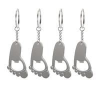 KICHOUSE Ouvre-bouteilles pour Ouvrir Capsules de Bière Ensemble de 4 en Alliage de Zinc Léger Forme Pieds en Camping ou Souvenirs D'hôtel