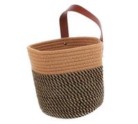 KICHOUSE Panier à Fleurs Tissé Suspendu Décoratif Mur Panier à Fleurs Rotin pour Stockage et Décoration Intérieure Grand Modèle avec Sangles Jaunes et Noires