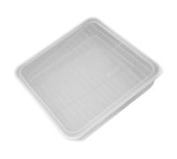 KICHOUSE Panier à Rôtir en Acier Inoxydable, Rôtissoire à Viande Rectangulaire avec Couvercle et Grille, en Acier Inoxydable et Silicone, pour Barbecue Extérieur et Réfrigérateur