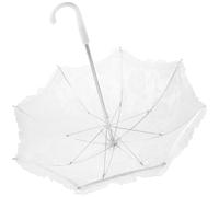 KICHOUSE Parapluie en Dentelle Blanc 42X50 CM 110G Accessoire Vintage pour Mariage et Séance Photo Parasol Décoratif Léger pour Scène Cosplay et Événements Festifs