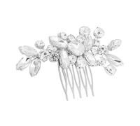 KICHOUSE Peigne à Cheveux Accessoire Coiffure Élégant et Polyvalent de Mariage en Cristal Brillant Argenté Fixation Sécurisée et Mariée Demoiselle D'honneur pour Cérémonie