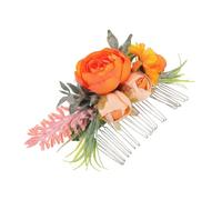KICHOUSE Peigne à Cheveux Fleur Orange Pince Latérale pour Mariage et Événements Spéciaux Design Adaptable avec Tissu, Plastique et Métal, Accessoire Polyvalent pour Femme
