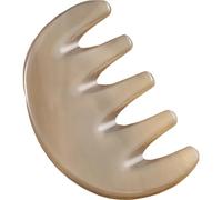 KICHOUSE Peigne de Massage en Corne de Bœuf Blanche 5 Dents Larges Épaisseur 04 CM Peigne Antistatique pour Cuir Chevelu Massage Tête et Grattage Gua Sha Relaxation Bien-Domicile