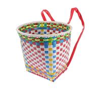 KICHOUSE Petit Panier à Dos Pour Garçon Et Filles Tressé En Plastique, Petit Modèle, Style Ethnique, Rangement Multifonctionnel Pour Chambre Et Bureau, Corbeille De Rangement Pratique