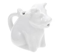 KICHOUSE Petite Cruche de Lait en Céramique Blanche en Forme D'animal, Multi-fonctionnelle et Facile à Utiliser, pour Mousser le Café à Domicile