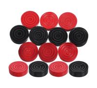 KICHOUSE Pièces de Backgammon en Bois Rondes 24 Pcs Noir et Rouge Accessoires Universels pour Jeu de Société Pions de Dames et Échiquier Jeu Portable pour Loisirs et Famille