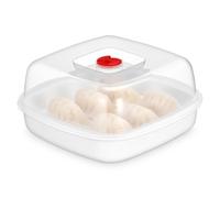 KICHOUSE Plaque de Cuisson Vapeur en Plastique Poignée, Isolante et Anti-brûlure, pour Micro-ondes, Cuisson Raviolis, Présent de Pendaison de Crémaillère