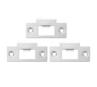 KICHOUSE Plaques de Gâche en Acier Inoxydable 3pcs pour Verrou de Porte, Renforcement Solide, Installation Facile, Usage Résidentiel Intensif