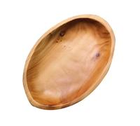 KICHOUSE Plateau à Fruits Ovale en Bois Massif 27×18×3 CM, Plateau de Service pour Buffet Cuisine, Assiette Alimentaire Polyvalente pour Présentation et Rangement