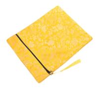 KICHOUSE Pochette pour Livre Bible en Tissu Brocart Jaune Dragon 20 X 25 Cm, Paquet de Rangement Multifonction pour Écritures, Documents et Fournitures de Bureau, Trousse Légère et